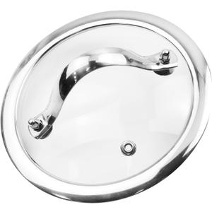 HEVSTIL 6 Inch Tempered Glass Lid for Frying Pans - Vented Skillet Cover with Stainless Steel Handle (Wide edge)
