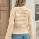 Womens Cardigan Sweaters 2025 Fall Trendy Chunky Open Front Sweater Long Sleeve Oversized Knitted Outerwear Coats (Beige)