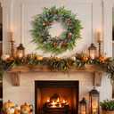 32 Inches Large Fall Wreath for Front Door, Artificial Eucalyptus Wreath