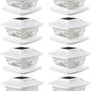 Davinci Lighting Flexfit Solar Outdoor Post Cap Lights - Includes Bases for 4x4 5x5 6x6 Wooden Posts - Bright LED Light - Pearl White (8 Pack)