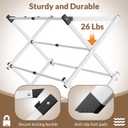 Foldable Clothes Drying Rack - 3-Tier Laundry Drying Rack, Collapsible Metal Indoor Airer, Portable X-Type Clothing Dryer with Shoe Hanger for Home & Balcony (No Assembly Required)