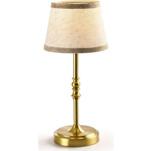 NOVCAND Cordless Table Lamp with Dimmer, Built-in Rechargeable Battery Powered Table Lamp Gold, 3-Level Brightness, 3000K Bedside Night Lamp for Bedroom, Dining Table, Counter, Living Room