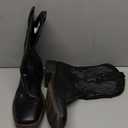 Jousen Cowboy Boots for Men Embroidery Men's Western Boots Retro Square Toe Mens Boot Botas Vaqueras Para Hombre (AMY8420 black 11.5)