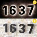 5 Inch Backlit House Numbers for Outside, Stainless Steel, LED Illuminated Home Address Number, Modern Lighted Address Signs for Houses, Restaurant, Waterproof
