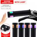 Bicycle Handlebar Grips with LED Lights  USB-C Rechargeable, Universal 22mm Fit, Touch Control & 12 Light Modes for Night Riding | Shock-Absorbing Silicone Design