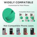Upgraded Magnetic Phone Grip, Liquid Silicone Soft and Portable, Removable Finger Loop Ring Grip Holder for iPhone, Strong Magnetic Attraction, Compatible with MagSafe Phone Case, Emerald Green