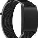 E ECSEM Sport Nylon Loop Band Compatible with WHOOP 5.0/4.0 Adjustable Breathable Braided Elastic Straps Replacement Stretchy Wristband for WHOOP 5.0 Activity Tracker (Black&Pink&Orange)