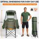 Huskfirm Camping Chair with Canopy Shade, Folding Chair with Canopy Green, Standard