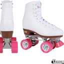 Chicago Skates Classic Quad Roller Skates for Women & Men Durable & Top Performance, Adjustable High-Top Boots for Safe Indoor/Outdoor Roller Derby60mm PU Wheels & Semi-Precision Bearings, 9