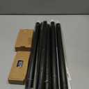 KAMANINA Black Curtain Rods for Windows 48 to 84 Inch (4-7 Feet), 1 Inch Heavy Duty Curtain Rod, Modern Adjustable Drapery Rods with End Cap (32"-86")