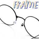 Spooktacular Creations Halloween Black Wizard Glasses, Old Men Round Wire Costume Glasses Accessory for Men Women Halloween Dress Up, Halloween Costume Prop