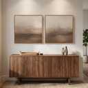 Framed Brown Abstract Landscape Wall Art Set of 2, Neutral Canvas Prints, 24"W x 24"H x 2Pcs