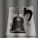 Induction Moka Pot, 6 Cups (10.6 oz) Crystal Glass-Top & Stainless Steel Moka Pot, Classic Stovetop Espresso Maker, Silver