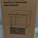 Delamu Bathroom Organizers and Storage, 2 Tier 2 Drawer Makeup Organizer Countertop, Easy to Install, Ideal for Bathroom Counter, Vanity, Ideal for Women Girls, Amber (2Drawers 1 Pack)