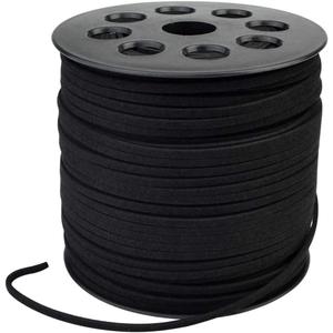 3mm x100 Yards Black Suede Cord Suede Lace Faux Leather Cord with Roll Spool for Bracelet Necklace Beading DIY Handmade Crafts