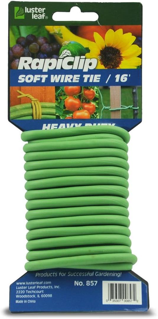 Luster Leaf Rapiclip Heavy Duty Soft Wire Tie 857, Green