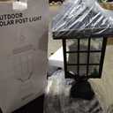 Solar Lamp Post Light OutdoorSolar Outdoor Post Light with 3.5in Pier Mount BaseMatte BlackSuitable for Wet Locations