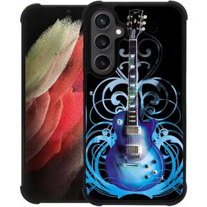 Compatible with Samsung Galaxy S24 S25 Case,Blue Guitar Style Amazing Pattern Design Shockproof Anti-Scratch Hard PC Back Case for Samsung Galaxy S24 S25