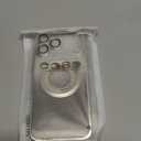 Misscase for iPhone 17 Pro Max Magnetic Glitter Case Compatible with MagSafe,Full Protection Slim Shockproof Anti-Scratch Case with Camera Lens Protector Plating Bling Dust-Proof Net Silver