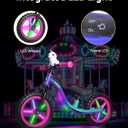 KRIDDO Toddler Balance Bike 2 Year Old, Colorful Lighting Kids Balance Bike for 2-5 Years Old, 12 Inch Balance Bicycle with Riding Buddy, Tool-Free, Adjustable Seat, Handlebar, Gift for 2-3 Girls Boys