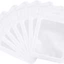 Boao 100 Pieces Resealable Foil Food Storage Bags with Clear Window Coffee Beans Candy Packaging Pouch for Food Small Business Supplies for Jewelry Self Sealed Storage Bags(4 x 6 Inch,White)