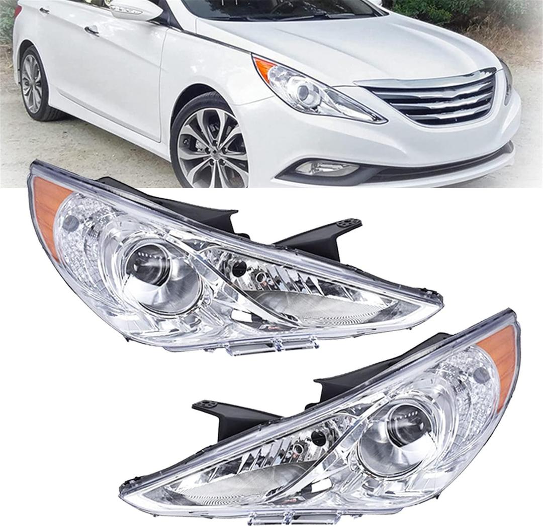 Labwork Headlights Lamps Replacement for Sonata 2011-2014 Projector Headlight Set Driver Side and Passenger Side