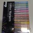 JusArt 16 Colors Glitter Markers, Glitter Paint Pens Sparkly and Shiny for DIY Card Making, Coloring, Scrapbooking, Glass, Wood, Stone, Fabric, Rock - 0.7mm Extra Fine Acrylic Paint Markers