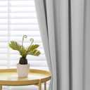 Yakamok Light Gray Room Darkening Rod Pocket Window Drapes Thermal Insulated Light Blocking Blackout Curtains for Bedroom(52Wx72L,Light Grey,2 Panels)