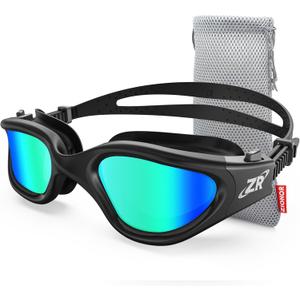 ZIONOR Swim Goggles, Upgraded G1 Polarized Swimming Goggles Anti-Fog for Adult Men Women (A6 (Polarized + Mirror Gold))