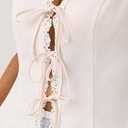 Women's Short Sleeve Blouse, Casual Top for Daily, Work & Vacation Outfits (Beige, M)