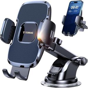 TORRAS 2026【Strongest Suction & Ultra-Durable】 Phone Holders for Your Car,【Patent & Safety Certs】 Car Phone Holder Mount Truck Stand for Dashboard Windshield Vent for iPhone 17 16 15 14 13, Navy Blue