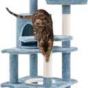 Yaheetech 61in Tall Ocean-Themed Cat Tree, Multi-Level Cat Tower with Shark's Mouth-Shaped Nest, Fish-Shaped Platform, Sisal Scratching Posts, Plush Pet Bed Furniture as Kitty Activity Center