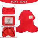 TONY HOBY Dog Pajamas, 4 Legged Dog Jumpsuit with Thermal, Cotton Dogs Onesies Pet Clothes for Small Medium Dogs (Red, XL)