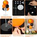 Basketball Party Balloons Stand Kit - 2 Sets With 2 Basketball Ball Foil Balloons - Basketball Themed Party Balloon Centerpiece for Tables - Game Sports Birthday Party Decorations