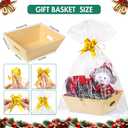 AFOROEOA 20PACK Baskets for Gifts Empty, 10x12Thick Kraft Gift Basket with 20 Bows 20 Bags Empty Gift Baskets for Christmas, Valentines Day, Easter, Birthdays, Snacks, Farmers Market