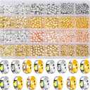 Goldwise Spacer Beads for Jewelry Making, 1280pcs Assorted Round Star Rondelle Heart Gold and Silver Beads for Bracelet Jewelry Making & DIY Crafts