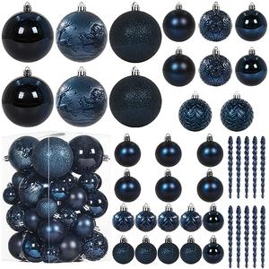 Christmas Ball Ornaments for Christmas Decorations - 40 Pieces Xmas Tree Blue Shatterproof Ball Ornaments with Hanging Loop for Holiday and Party Decoration