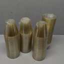 JOLLY CHEF 200 Pack 9 oz Glitter Plastic Cups, Disposable Gold Cups, Clear Plastic Tumblers for Wedding, Thanksgiving, Christmas Party