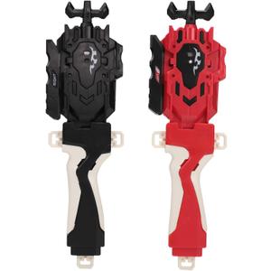 2 Pack String Launchers and Grips, Battling Burst Launcher, Left/Right Spin, Only Compatible with Burst, Two Launch Modes Gyros(Black+Red)