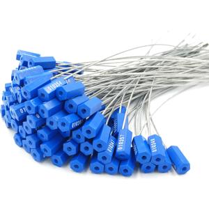 Leadseals(R) 50 Security Cable Seals Numbered Security Tags Tamper Proof Tags Pull Tight Steel Wire Seals for Truck, Trailers, Cargo, Containers, Vans, Oil Tank, Milk Vehicle (Blue, Pack of 50pcs)