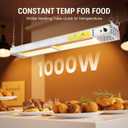 36-Inch Food Heat Lamp, 1000W Commercial Food Warmer Electric Strip Heater Overhead Stainless Steel Catering Heating Lamp for Buffet Restaurant Parties Kitchen, Silver 115V