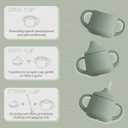 Moonkie Silicone Baby Sippy Cups | 3 Stages Training Cup Straw Cup for Infants Toddlers and Kid | 4 oz 1Pack (Sage)