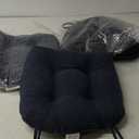 Chair Cushions for Dining Chairs Set of 4, Kitchen Chair Cushions, Chair Pads with Ties and Non Slip Backing, Tufted Memory Foam Seat Cushion 4 Pack, 15.5" x 15.5" x 4", Navy Blue