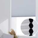 Persilux Custom Blackout Cellular Window Shades, Cordless Honeycomb Blinds for Windows (White, 27"W x 48"H) - Room Darkening Cellular Shades for Home Coverings, Door Blinds