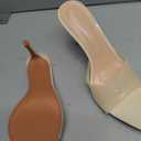 Women's Clear Pointed Toe Slingback Stilettos Heel Sandals Fashion Sexy Comfortable Summer Open Toe Backless Slip On Dress Slides Sandals for Casual Outdoor Party Work Wedding (Beige, 8)