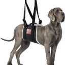 Dog Sling for Large Dogs Hind Leg Support, Magic Tape Dog Lift Harness, Soft Dog Support Harness for Back Legs, Hip Support Harness to Help Senior, Injured, Disabled and After ACL Surgery (Black)