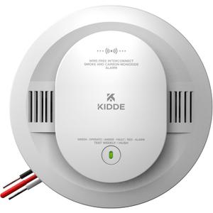 Kidde Smoke and Carbon Monoxide Detector, Hardwired with AA Battery Backup, Wire-Free Interconnect, Voice Alerts, LED Status Light, 85 dB Alarm, 5-inches, 30CUAR-VRF, EXP: 10 Years After Installation