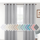 H.VERSAILTEX Linen Sheer Curtains 84 Inches Long Semi Sheer Curtains - Privacy Added Silver Grommet Linen Curtain Panels for Living Room/Bedroom Light Filtering Curtains (52"W x 84"L, 2 Panels, Grey)