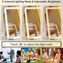 halumao Vanity Mirror with Lights, 14.5" Light Up Makeup Mirror, LED Makeup Mirror with Lights for Bedroom Tabletop, Smart Touch Control 3 Colors Dimmable, 360 Rotation