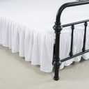 Bed Skirt Queen Size Ruffled Bed Skirt with Split Corners, 14 Inch Drop Dust Ruffle Bed Skirt with Platform, White